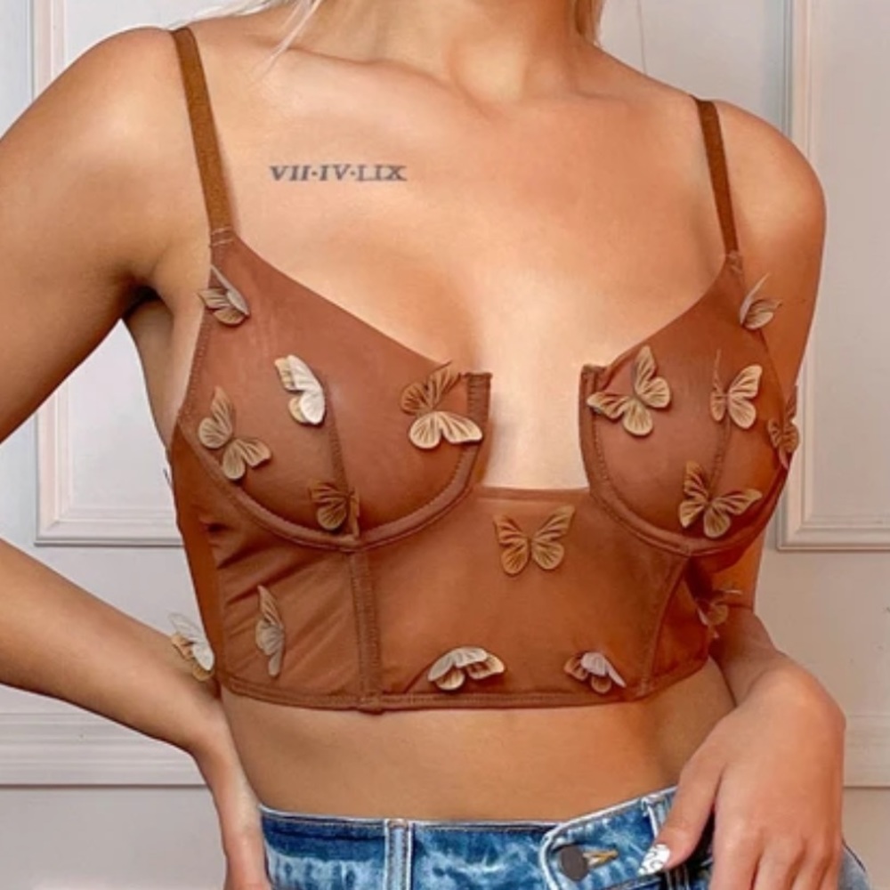 LIKE A BUTTERFLY SHEER CORSET TOP
